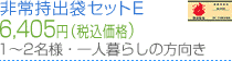 非常持出袋セットE　6,405円（税込価格）　1～2名様・一人暮らしの方向き